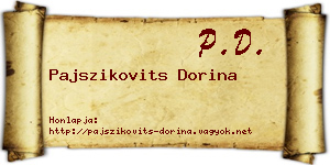 Pajszikovits Dorina névjegykártya